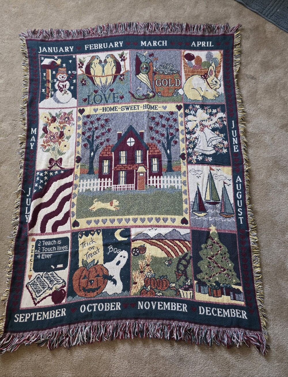 Vintage | Tapestry Throw Blanket | Seasons | Guc